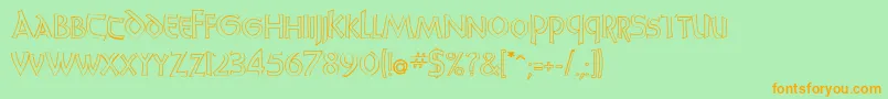 UnciadisHollowNormal Font – Orange Fonts on Green Background