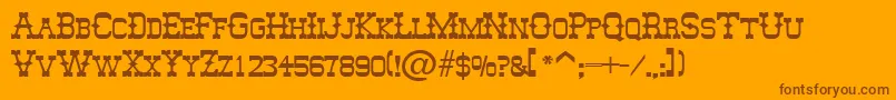MesquitoSfBold-Schriftart – Braune Schriften auf orangefarbenem Hintergrund