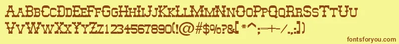 MesquitoSfBold Font – Brown Fonts on Yellow Background