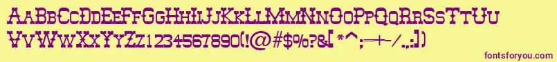 MesquitoSfBold Font – Purple Fonts on Yellow Background