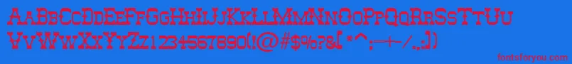 MesquitoSfBold Font – Red Fonts on Blue Background