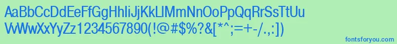 Pragmaticacondc Font – Blue Fonts on Green Background