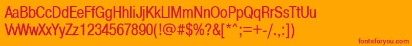 Pragmaticacondc Font – Red Fonts on Orange Background