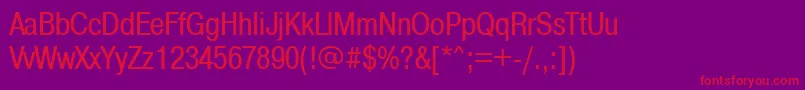 Pragmaticacondc Font – Red Fonts on Purple Background