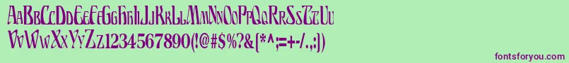 BillionsRegular Font – Purple Fonts on Green Background