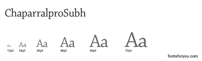 ChaparralproSubh Font Sizes