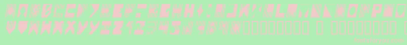 Czcionka Coloi – różowe czcionki na zielonym tle