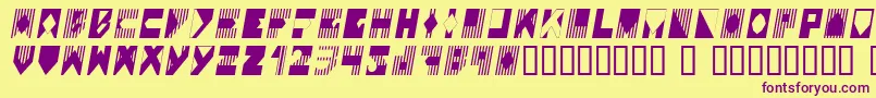 フォントColoi – 紫色のフォント、黄色の背景