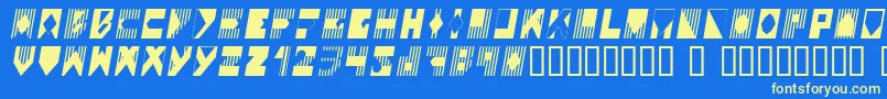 フォントColoi – 黄色の文字、青い背景