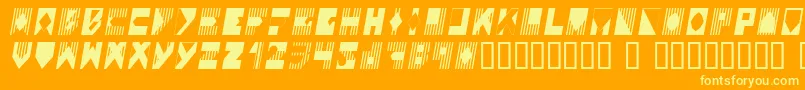 Coloi-Schriftart – Gelbe Schriften auf orangefarbenem Hintergrund