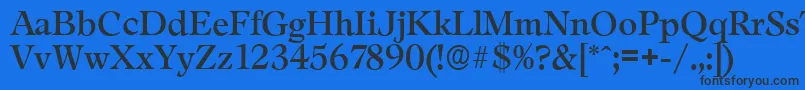 LeamingtonserialRegular-Schriftart – Schwarze Schriften auf blauem Hintergrund