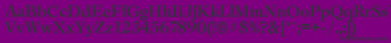 Czcionka LeamingtonserialRegular – czarne czcionki na fioletowym tle