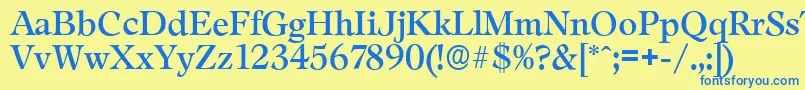 LeamingtonserialRegular Font – Blue Fonts on Yellow Background