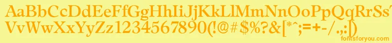 LeamingtonserialRegular Font – Orange Fonts on Yellow Background