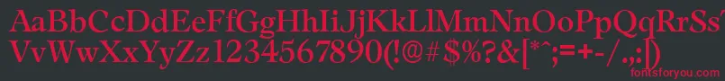 LeamingtonserialRegular Font – Red Fonts on Black Background