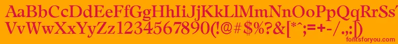 LeamingtonserialRegular Font – Red Fonts on Orange Background