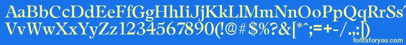 LeamingtonserialRegular Font – Yellow Fonts on Blue Background