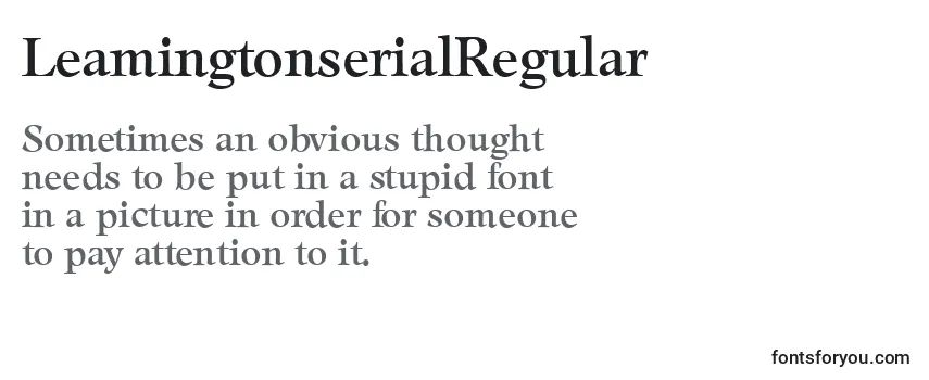 Review of the LeamingtonserialRegular Font