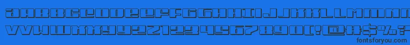 Michigan3D Font – Black Fonts on Blue Background