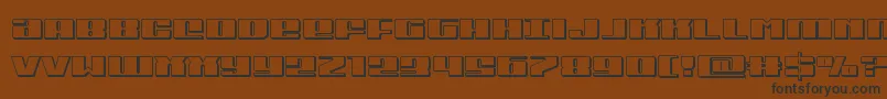 フォントMichigan3D – 黒い文字が茶色の背景にあります