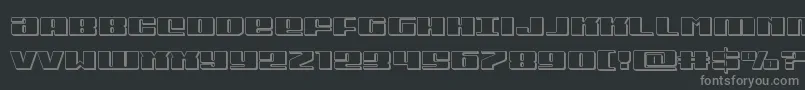 Michigan3D-fontti – harmaat kirjasimet mustalla taustalla