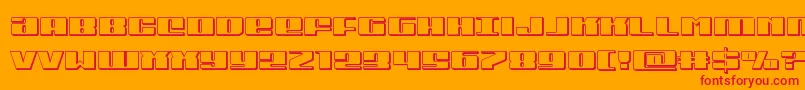 フォントMichigan3D – オレンジの背景に赤い文字
