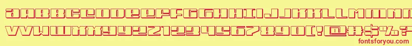 Michigan3D-Schriftart – Rote Schriften auf gelbem Hintergrund