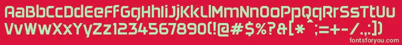 Daggersquare Font – Green Fonts on Red Background