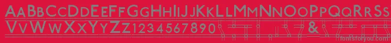 Tubestnp Font – Gray Fonts on Red Background