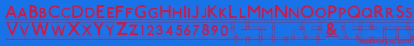 Tubestnp Font – Red Fonts on Blue Background