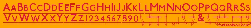 Tubestnp Font – Red Fonts on Orange Background