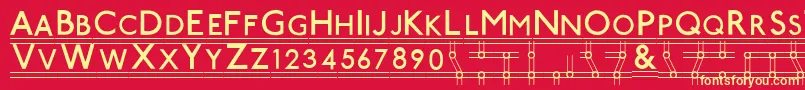 Tubestnp Font – Yellow Fonts on Red Background