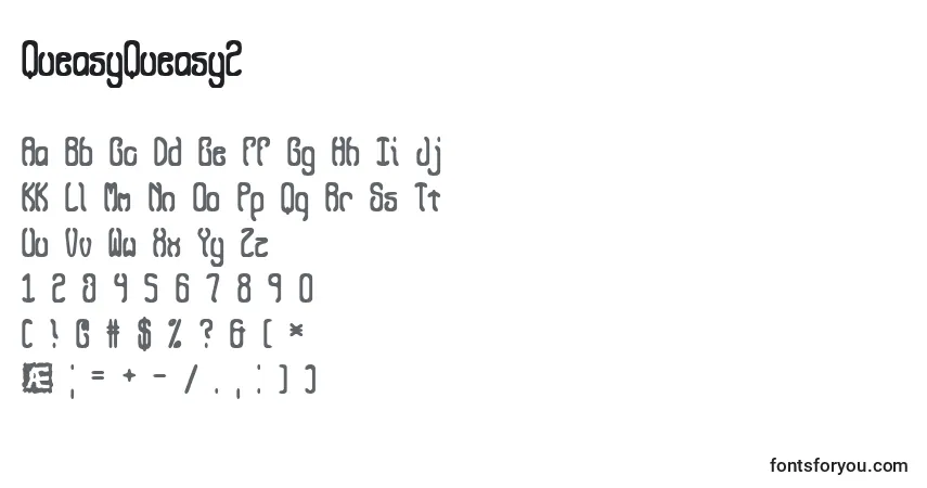 Schriftart QueasyQueasy2 – Alphabet, Zahlen, spezielle Symbole