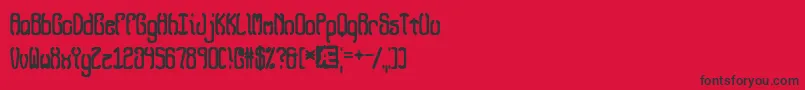 フォントQueasyQueasy2 – 赤い背景に黒い文字