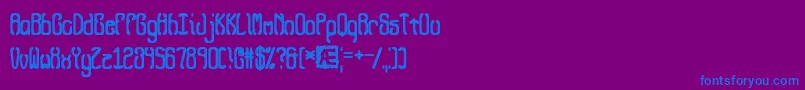 フォントQueasyQueasy2 – 紫色の背景に青い文字