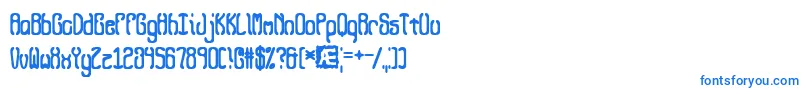 フォントQueasyQueasy2 – 白い背景に青い文字