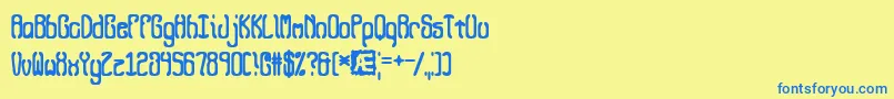 QueasyQueasy2 Font – Blue Fonts on Yellow Background