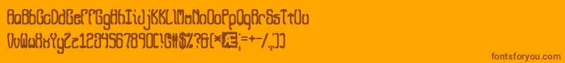 QueasyQueasy2 Font – Brown Fonts on Orange Background