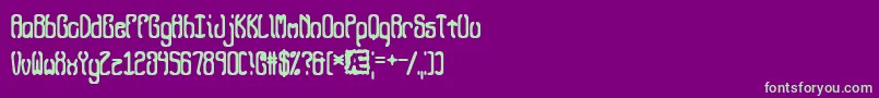 QueasyQueasy2 Font – Green Fonts on Purple Background