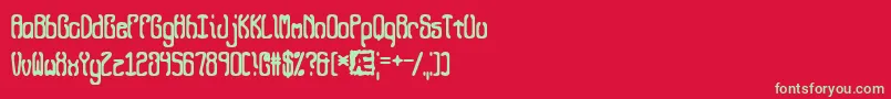 フォントQueasyQueasy2 – 赤い背景に緑の文字