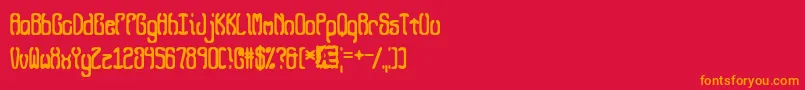 QueasyQueasy2 Font – Orange Fonts on Red Background