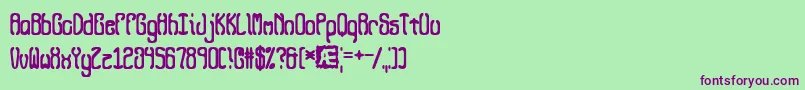 QueasyQueasy2 Font – Purple Fonts on Green Background