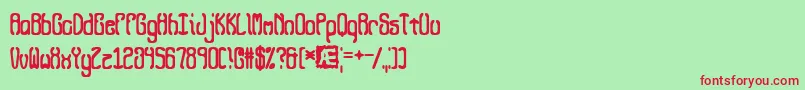 QueasyQueasy2 Font – Red Fonts on Green Background