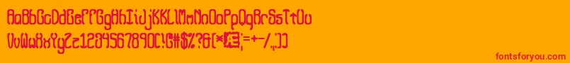 QueasyQueasy2 Font – Red Fonts on Orange Background