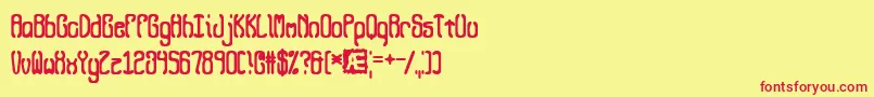 QueasyQueasy2 Font – Red Fonts on Yellow Background