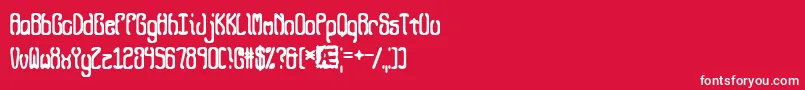 フォントQueasyQueasy2 – 赤い背景に白い文字