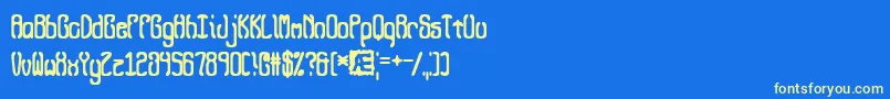 QueasyQueasy2 Font – Yellow Fonts on Blue Background