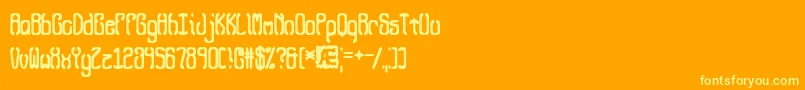 QueasyQueasy2 Font – Yellow Fonts on Orange Background