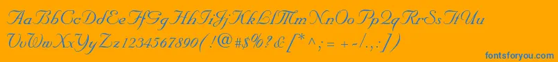 Nuptialscriptltstd Font – Blue Fonts on Orange Background