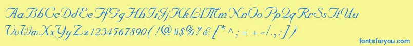 Nuptialscriptltstd Font – Blue Fonts on Yellow Background